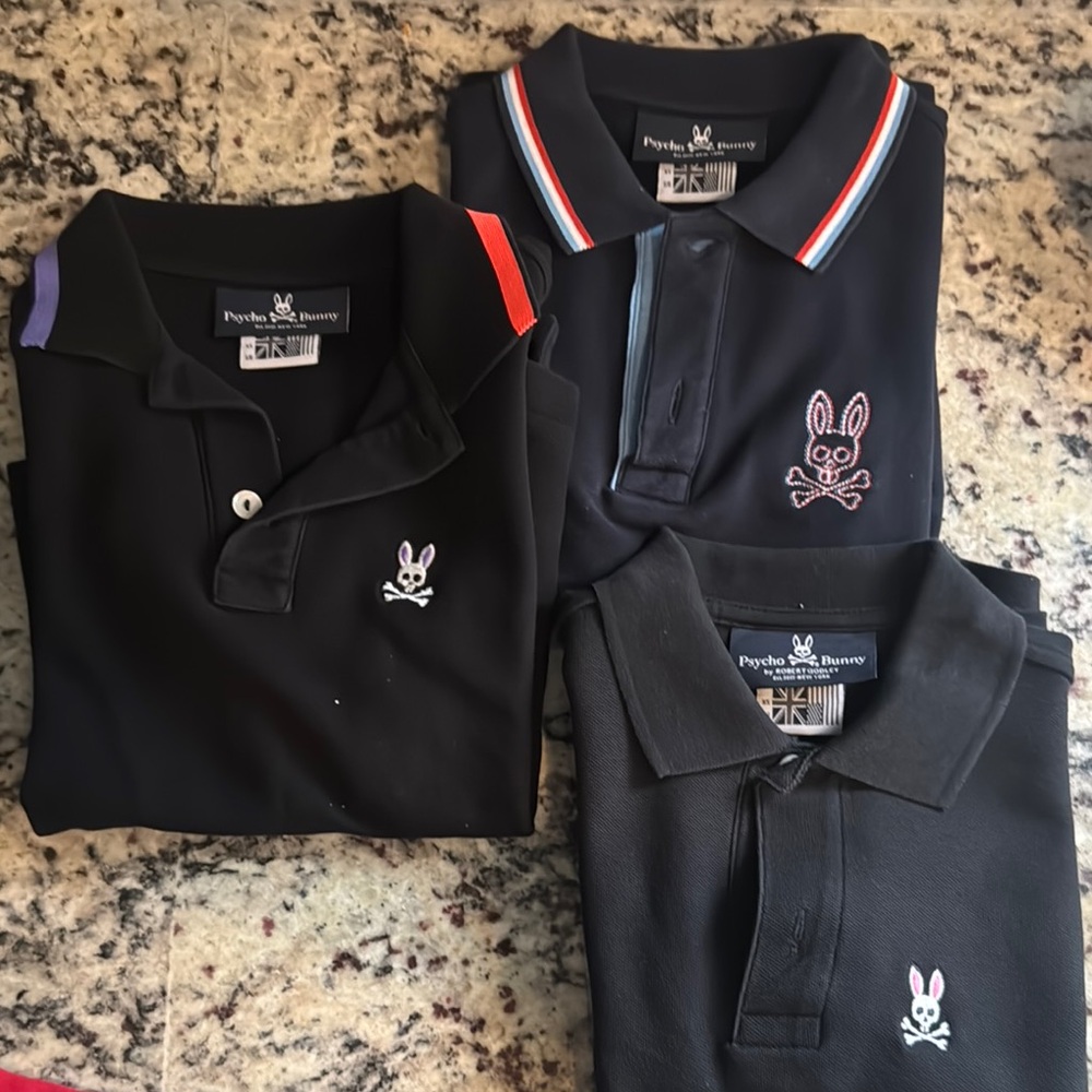 Psycho Bunny Black Polo Shirts